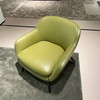 Modern Design Living Room Furniture Leather Sofa Leisure Chair Nordic Lounge Armchair Hotel Lobby Hall Leather Accent Chair