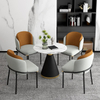 Modern Luxury Marble Rock Board Dining Table with Gold Metal Base for Restaurant Round Dining Table Furniture
