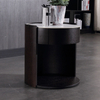 Modern Minimalist Bedroom Furniture Rock Slab Countertop Solid Wood Nightstands Bedside Table