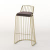 Light Luxury Solid Stainless Steel Leather Hotel Front Desk Chair Bar Chair
