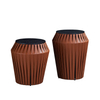 Italian Design Round Coffee Table Creative Storage Stool Saddle Leather Side Table