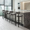 Chinese Manufacturer Bar Chair Stainless Steel Teddy Velvet Backrest Modern Design Minimalist High Chair Bistro Chair