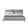 Italian Minimalist Design High Quality Saddle Leather Covered Modern Style King Size Bedroom Furniture Soft Bed
