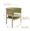 Modern Nordic Wooden Linen Fabric Dining Chairs Hotels Cafes Restaurants Round Arm Solid Wood Chairs