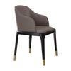Factory Wholesale Nordic Modern Dining Chair Set with Solid Wooden Legs Leather Restaurant Chair
