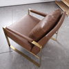 Modern Living Room Luxury Lounge Furniture Single Seat Chairs Vintage Leather Armchair Sofa Genuine Leather Sofa Chair