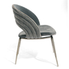 Italian Style Design Restaurant Coffee Backrest Stainless Steel Metal Legs Velvet Leisure Dining Chair