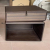 Nordic Wood Modern Simple Bedroom Nightstand Rotating Two Drawer BedSide Table Design Creative Nightstand