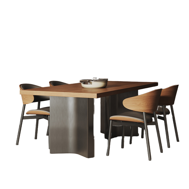 Modern Style Design Metal Legs Wooden Leather Dining Chairs Hotel Cafe Dining Room Furniture Restaurant Chairs
