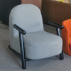 Nordic Modern Fabric Leisure Recliner Chairs with Wooden Arms for Dorms Living Room and Hotels