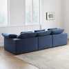 Minimalist Linen Fabric Straight Two Three Seater Velvet Sectional Sofa Set Combination Living Room Down Filled Couch Cloud Sofa