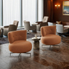 Modern Design Living Room Rotating Armchair Hotel Apartment Comfortable Linen Fabric Swivel Leisure Lounge Chair