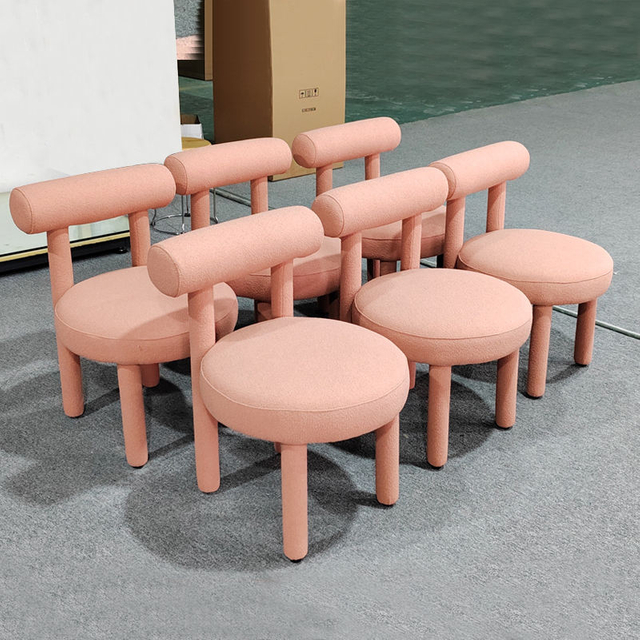 Nordic Style Single Dining Chair Luxury Upholstered Back Modern Home Furniture for Home Office Living Room Bedroom Hotel Metal