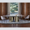 Italian Style Modern Furniture High Quality OEM Restaurant Chair Solid Wood Leg Checked Leather Hotel Dining Room Chair