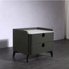 Italian Design Bedside Table Round Solid Wood Smart With 2 Drawer Large Capacity Household Cylindrical Bedroom Nightstand