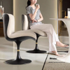 Modern Design Casual Swivel Chair Fiberglass Fabric Dining Chair Luxury Villa Home Restaurant Furniture Single Leisure Chair