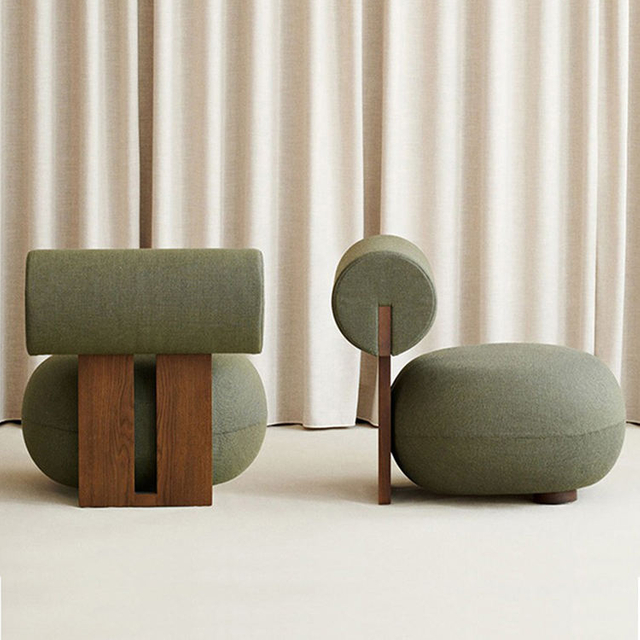 Nordic Design Leisure Living Room Chair Home Furniture Ash Wood Armchair Modern Lounge Accent Velvet Hotel Lobby Sofa Chairs