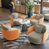 Italian Light Luxury Velvet Sofa Chair Living Room Hotel Lobby Business Negotiation Revolving Swivel Leisure Single Sofa