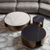 Modern Special Design Living Room Table Sets Round Marble Coffee Luxury Gold