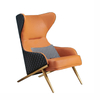 Modern Nordic European Living Room Armchair Luxury Hotel Furniture Leather Lounge Chair