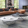 Modern Luxury Living Room Furniture Set Ceramic Top Gold Stainless Steel Round Coffee Table Home Decor Metal Accessories