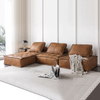 Modern Design Sectional Chesterfield Modular Luxury Living Room Furniture Couch Orange Comfortable Leather Hotel Room Sofa
