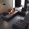 Modern Design Sectional Chesterfield Modular Luxury Living Room Furniture Couch Orange Comfortable Leather Hotel Room Sofa