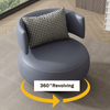 Nordic Rotating Armchair Modern Simple Living Room Bedroom Leisure Creative LEATHER Single Sofa for Home Hotel Accent Chair