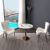Modern Luxury Stainless Steel Dining Chairs Wedding Banquet Velvet Fabric Arm Chair