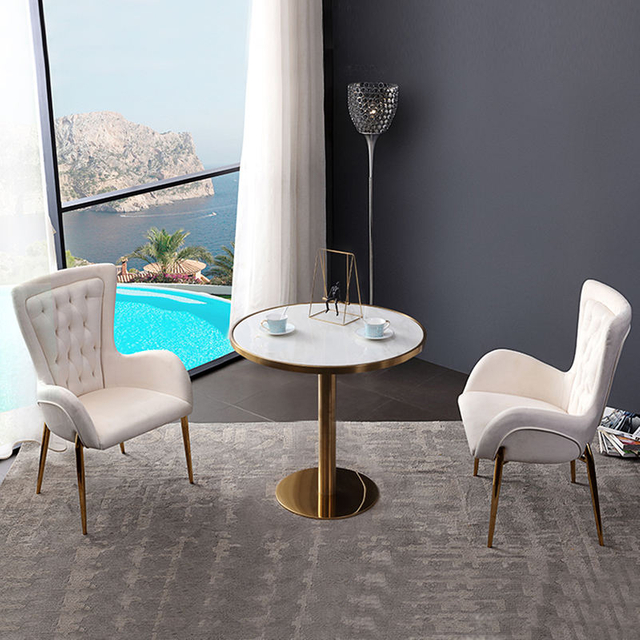 Modern Luxury Stainless Steel Dining Chairs Wedding Banquet Velvet Fabric Arm Chair