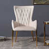 Modern Luxury Stainless Steel Dining Chairs Wedding Banquet Velvet Fabric Arm Chair