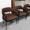 Modern Simple Dining Restaurant Chair Nordic Dining Chair Italian Light Luxury PU Velvet Fabric Upholstery Dinner Chair