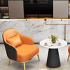 Nordic Design Metal Frame Lounge Chair Hotel Bedroom Home Furniture Modern Luxury Leather Leisure Armchair for Living Room
