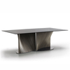Stainless Steel Dining Table Rectangular Marble Restaurant Furniture Modern Luxury Style Dining Room Table