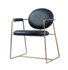 Modern Luxury Stainless Steel Leather Dressing Chair Hotel Cafe Restaurant Dining Chair