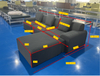 Modern Velvet Fabric L-Shape Modular Compressed Sectional Sofa Lounge Corner Couch with Sponge Filling for Apartment Hotel Use