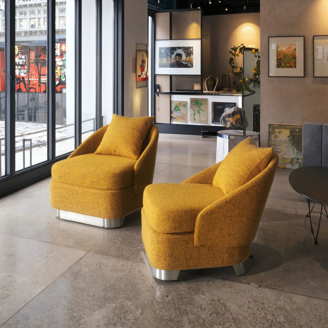 Italian Minimalist Single Sofa Armchair Dining Room Bedroom Apartment Hotel Exterior Storage Modern Velvet Fabric Leisure Chair
