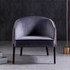 Modern Italian Design High-quality Solid Wood Chair Sitting Room Hotel Room Armchair Gray Velvet Leisure Chair