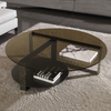 Luxury Stainless Steel Round Coffee Table Modern Living Room Furniture Toughened Glass Coffee Table