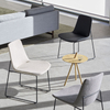 Italian Metal Fabric Dining Chair Hotel High Quality Cushioned Blue Dining Chair