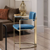Modern Luxury Design Hotel Furniture Dining Chair Bronze Metal Frame Velvet Cafe Restaurant Chair