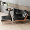 Italian Style Single Sofa Hotel Villa Modern Living Room Fabric Lounge Sofa Chair Stainless Steel Leg Wood Back Leisure Armchair