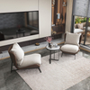 Modern Soft Upholstered Metal Leisure Lounge Armchair Curved Velvet Wing Chair Hotel Living Room Bed Room Chair