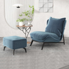 Modern Soft Upholstered Metal Leisure Lounge Armchair Curved Velvet Wing Chair Hotel Living Room Bed Room Chair