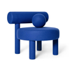 Modern Design Single Armchair Blue Velvet Fabric Hotel Villa Living Room Furniture Leisure Chair