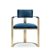 Modern Luxury Design Hotel Furniture Dining Chair Bronze Metal Frame Velvet Cafe Restaurant Chair