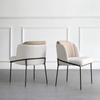 Modern Dining Room Furniture Italian Design Fabric Decoration Metal Leg Dining Chair White