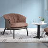 Modern Minimalist Design Armchair Living Room Furniture Metal Genuine Leather Velvet Sofa Chair Hotel Down Leisure Lounge Chair