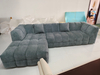 Italian Minimalist Living Room Fabric Lamb Plush L-shaped Sofa Designer Luxury White Teddy Cotton Candy Sofa