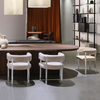 Modern Design Dining Room Furniture Metal Luxury Cafe Restaurant Chairs Stainless Steel Velvet Fabric Dinning Chair